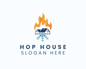 Heating Cooling House logo design