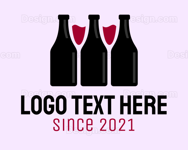 Wine Bottle Glass Liquor Logo