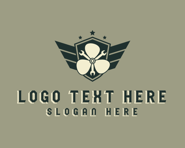 Mechanic Wrench Propeller logo