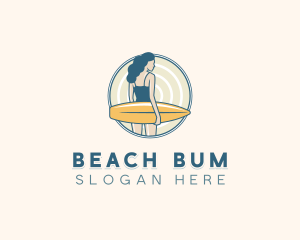 Woman Beachwear Surfer logo design