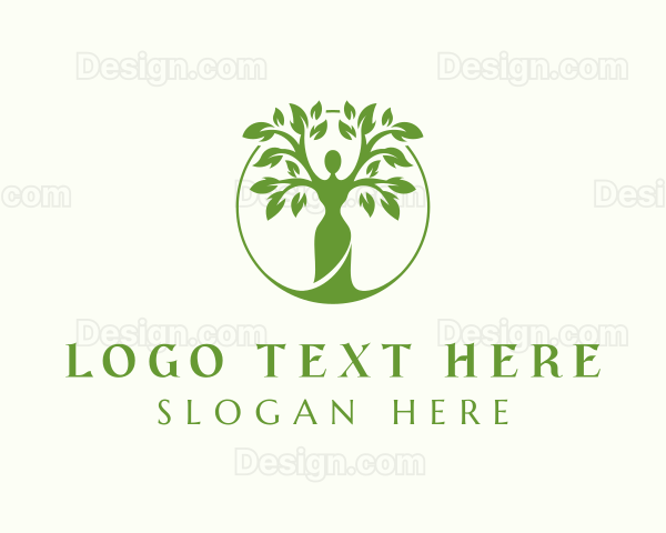 Woman Tree Environment Logo
