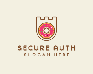 Donut Pastry Shield Logo