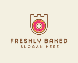 Donut Pastry Shield logo design