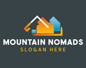 Excavation Mountain Construction logo design