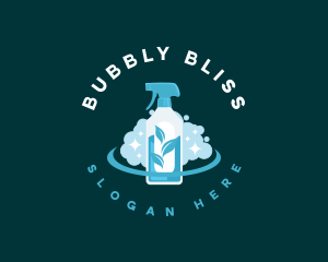 Spray Bottle Cleaning logo design