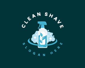 Spray Bottle Cleaning logo design