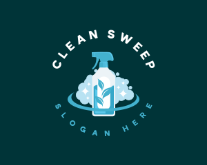 Spray Bottle Cleaning logo design