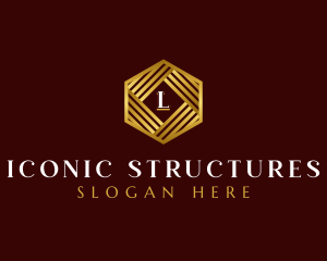 Luxury Hexagon Structure logo design