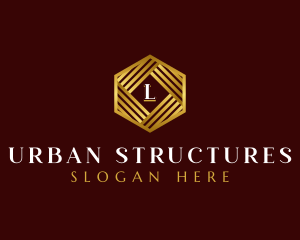 Luxury Hexagon Structure logo design