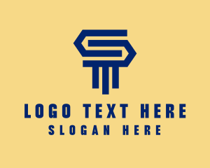 Simple Geometric Pillar Letter S  logo