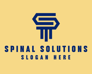 Simple Geometric Pillar Letter S  logo design