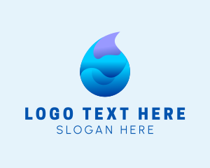 3D Wave Water Droplet  logo