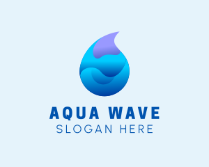 3D Wave Water Droplet  logo design