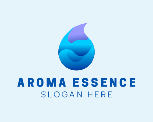 3D Wave Water Droplet  logo design