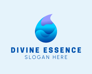 3D Wave Water Droplet  logo design