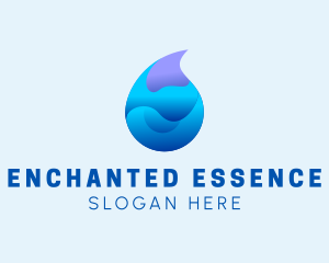 3D Wave Water Droplet  logo design