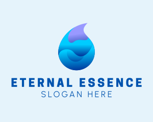 3D Wave Water Droplet  logo design