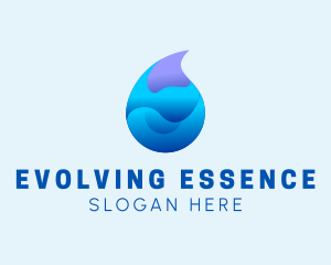 3D Wave Water Droplet  logo design