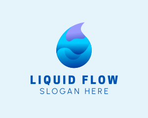 3D Wave Water Droplet  logo design