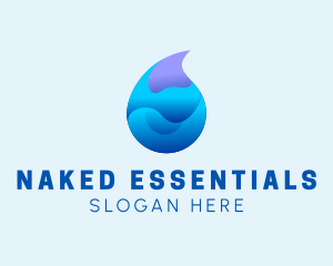 3D Wave Water Droplet  logo design