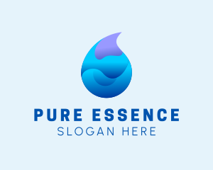 3D Wave Water Droplet  logo design