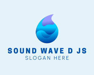 3D Wave Water Droplet  logo design