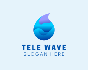 3D Wave Water Droplet  logo design