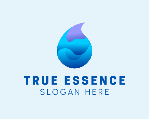 3D Wave Water Droplet  logo design