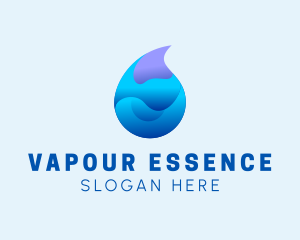 3D Wave Water Droplet  logo design