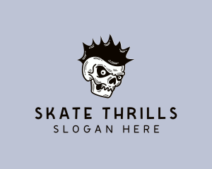 Angry Punk Skull logo design