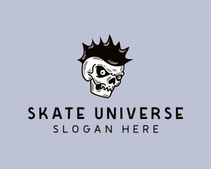 Angry Punk Skull logo design