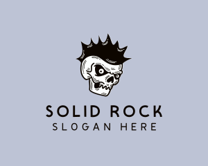 Angry Punk Skull logo design