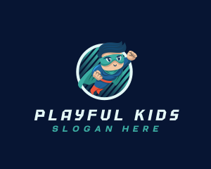 Superhero Kid Boy logo design