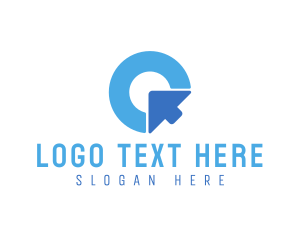 Click - Digital Cursor Q logo design