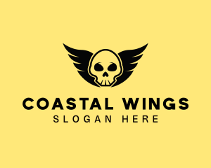 Winged Skull Pirate logo design