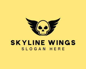 Winged Skull Pirate logo design