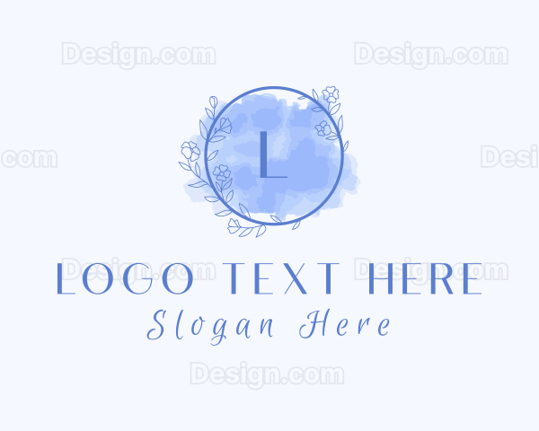 Floral Wreath Watercolor Logo