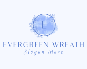 Floral Wreath Watercolor logo design