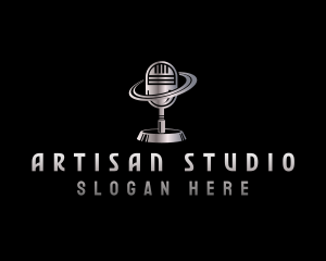 Microphone Podcast Studio logo design