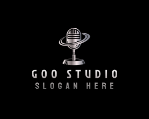 Microphone Podcast Studio logo design