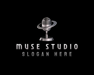 Microphone Podcast Studio logo design