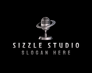 Microphone Podcast Studio logo design