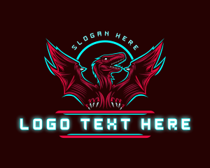 Flying Pterodactyl Dinosaur logo design