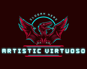 Flying Pterodactyl Dinosaur logo design