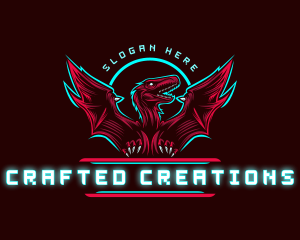 Flying Pterodactyl Dinosaur logo design