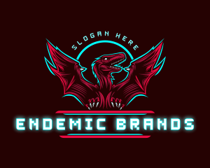 Flying Pterodactyl Dinosaur logo design