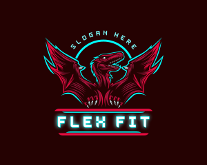 Flying Pterodactyl Dinosaur logo design