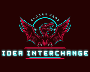 Flying Pterodactyl Dinosaur logo design