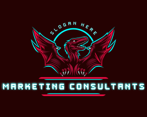 Flying Pterodactyl Dinosaur logo design