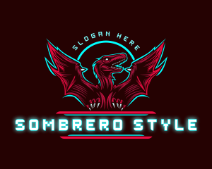 Flying Pterodactyl Dinosaur logo design